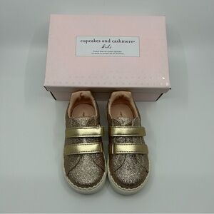 Cupcakes & Cashmere Kids Glittery Gold Sneakers